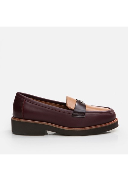 01AYH291760A737 Deri Bordo Kadın Loafer