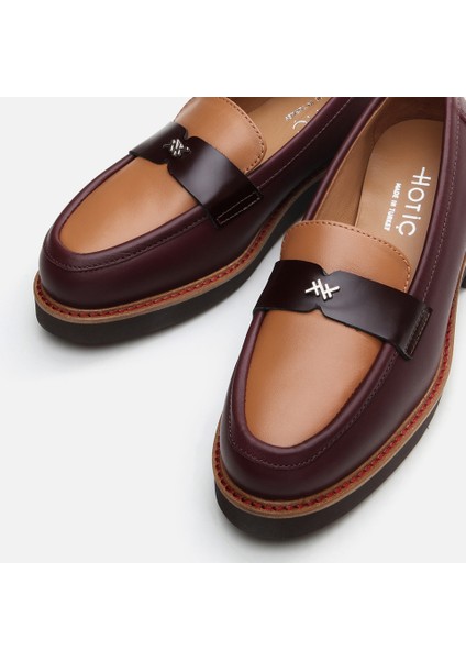 01AYH291760A737 Deri Bordo Kadın Loafer