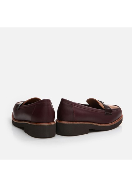 01AYH291760A737 Deri Bordo Kadın Loafer