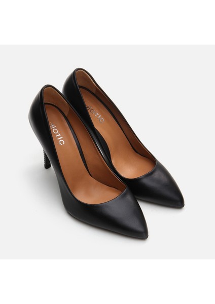 01AYH291090A100 Hakiki Deri Siyah Kadın Stiletto