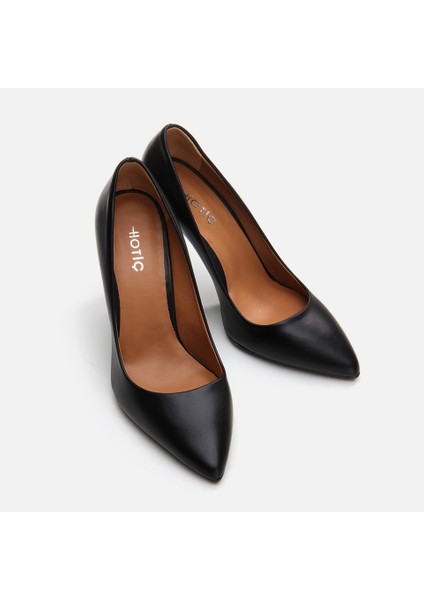 01AYH291090A100 Hakiki Deri Siyah Kadın Stiletto
