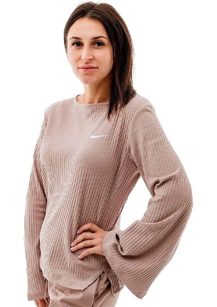 Sportswear Ribbed Statement Jersey Long-Sleeve Kadın Tişört DV7866-272