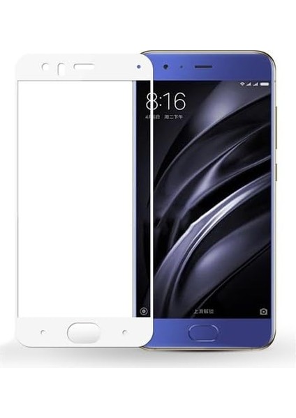 Mi 6 Uyumlu Full Kaplayan Temperli 5d Ekran Koruyucu Cam (Beyaz)