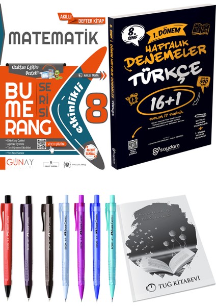8. Sınıf Lgs Bumerang Etkinlikli Matematik - 8. Sınıf Lgs Türkçe 1. Dönem Haftalık Denemeler 16+1