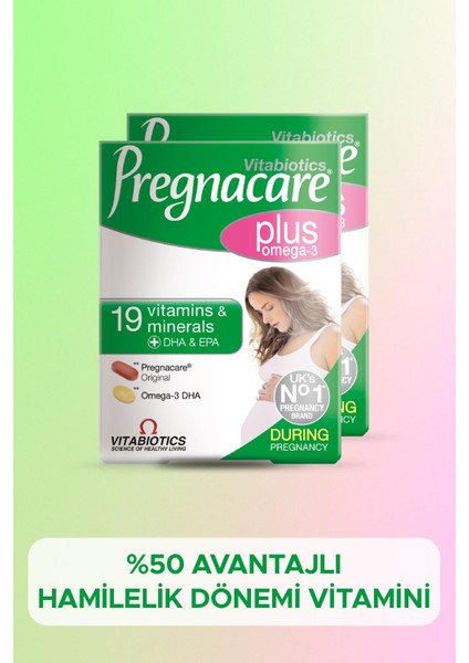 Plus Omega-3, Folik Asit, D Vitamini, Demir Içeren %50 Avantajlı Vitamini