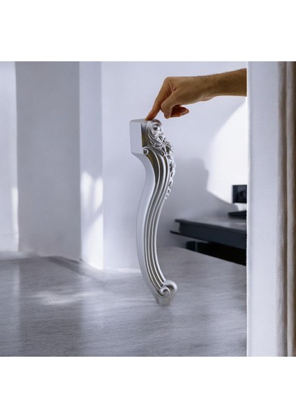 Nehir Plastik Sehpa Ayağı 40 cm Gümüş Renk Orta Ayak Zigon Sehpa Mobilya Masa Ayakları 1 Adet Gri