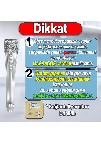 Nehir Plastik Sehpa Ayağı 40 cm Gümüş Renk Orta Ayak Zigon Sehpa Mobilya Masa Ayakları 1 Adet Gri fiyatları