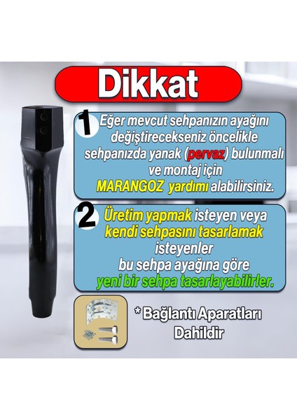 Erva Plastik Sehpa Ayağı 46 cm Siyah Renk Orta Ayak Zigon Sehpa Mobilya Masa Ayakları Siyah 1 Adet fiyatları