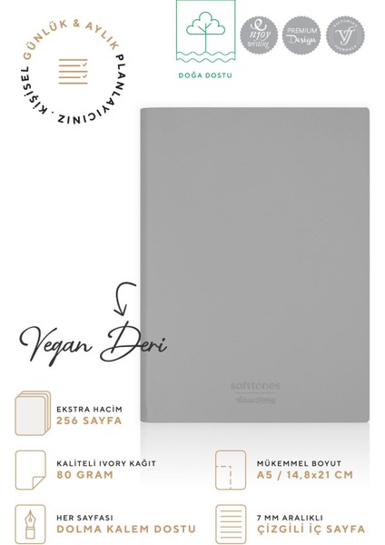 Softtons Esnek Kapak Defter A5 80 GR.256 Sayfa Çizgili