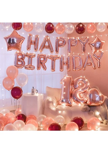 Çıtıpıtıstore Lüks 18 Yaş Happy Bırthday Doğum Günü Balon Set