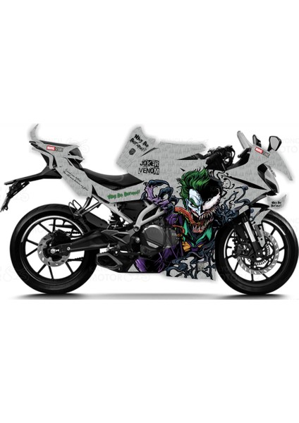 CF Moto 250 SR Joker & Venom Design Gri Sticker Set - Motor Kaplama