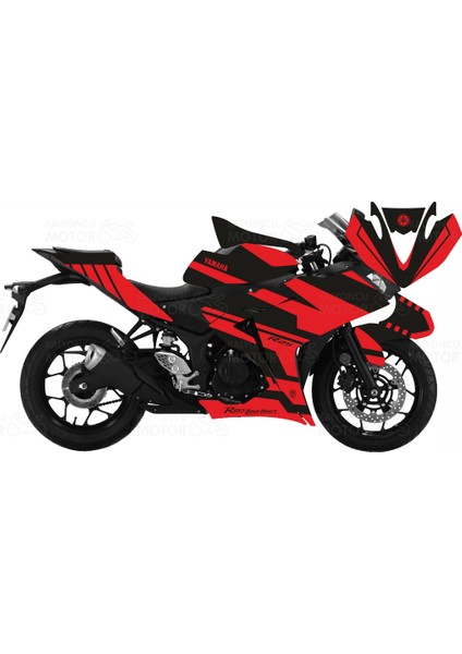 Yamaha YZF R25 Raceline Design Kırmızı Sticker Set