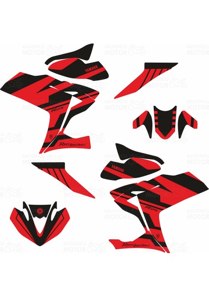 Yamaha YZF R25 Raceline Design Kırmızı Sticker Set fiyatları