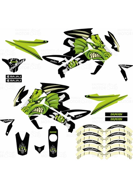 Bajaj Pulsar 200 NS Green Dragon Sticker Set fiyatları