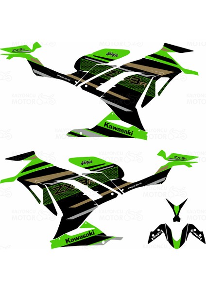 Kawasaki Ninja 300 ZX-3R Desing Sticker Set fiyatları