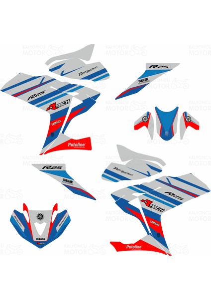 Yamaha YZF R25 R Tech Design Sticker Set fiyatları