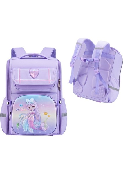 Karikatür Okul Çantası Ilkokul Çocuğu Sınıf 1, 3, 5 ve 6 Omurga Koruması Hafif Büyük Kapasiteli Sırt Çantası Kız Çocuk Sırt Çantası (Yurt Dışından)