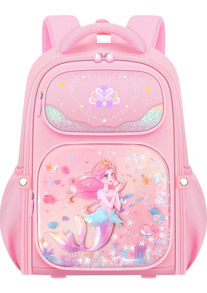 Ilkokul Öğrencilerinin Kızlar Için Okul Çantaları 1-2-3-4-6 Sınıf Çocuk Sırt Çantaları Ultra Hafif Omurga Koruması Büyük Kapasiteli Prenses Çantası (Yurt Dışından)