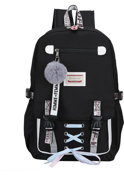 Gençlik Seyahat Rahat Sırt Çantası Erkek ve Kadın Orta Okul Öğrencisi Okul Çantası USB Şarj Seyahat Sırt Çantası (Yurt Dışından)