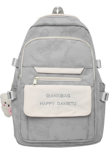 Taze ve Tatlı Kontrast Renkli Lise Öğrenci Çantası Büyük Kapasiteli Ortaokul Öğrenci Çantası (Yurt Dışından)