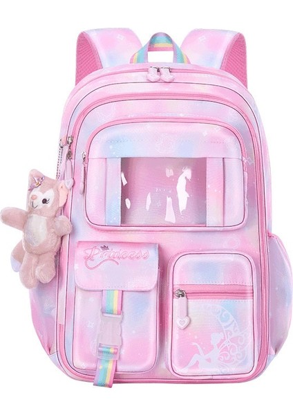 Ilkokul Çantası Gökkuşağı Çantası Omurga Koruma Karikatür Çocuk Sırt Çantası (Yurt Dışından)