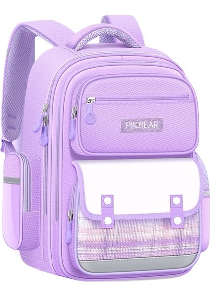 Kadınlar Için Yeni Ekose Ingiliz Tarzı Ilkokul Çantası, Büyük Kapasiteli Omurga Koruması, Şık ve Tatlı Su Geçirmez Sırt Çantası (Yurt Dışından)