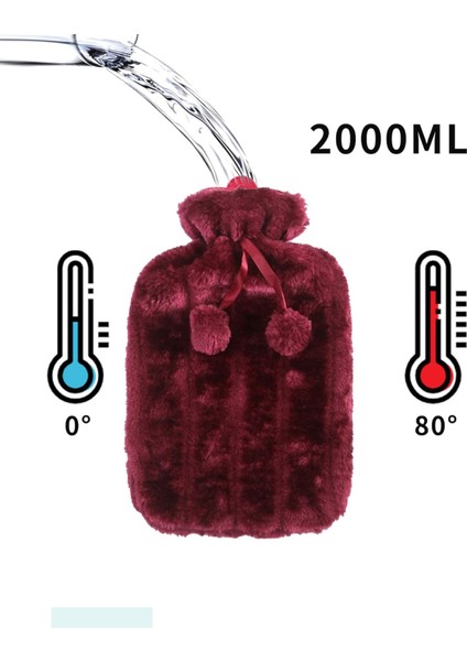 2 Litre Ponponlu Yumuşak Peluş Sıcak Su Torbası Mor indirimleri