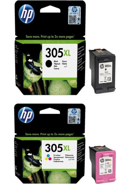 305XL Orijinal Siyah ve Renkli 2li Paket - 3YM63AE / 3YM62AE Deskjet 2320