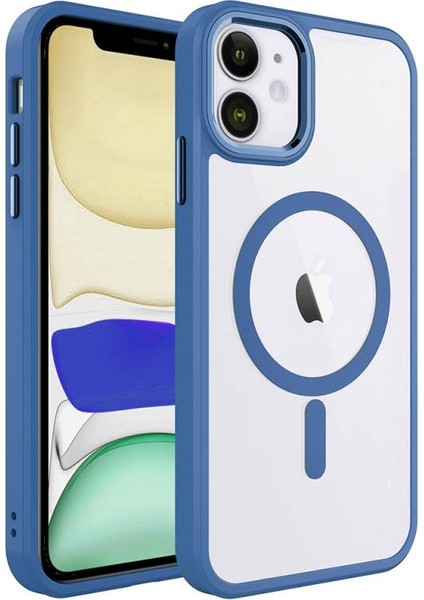 Apple iPhone 11 Kılıf Wireless Şarj Özellikli Zore Krom Magsafe Silikon Kapak