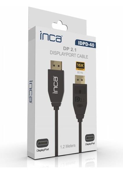 Idpd-40 Displayport To Displayport Kablo-1.2m