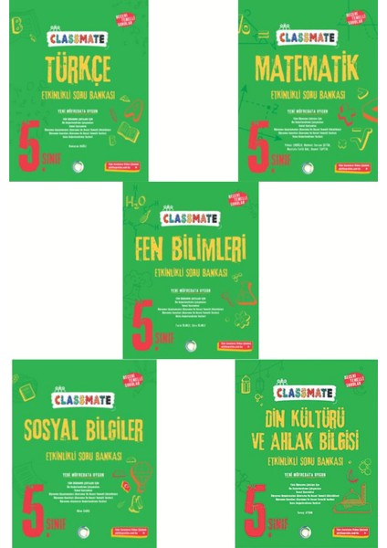 2025 5.sınıf Okyanus Classmate Türkç-Matematik-Fen-Sosyal-Din Soru Bankası 5'li Set