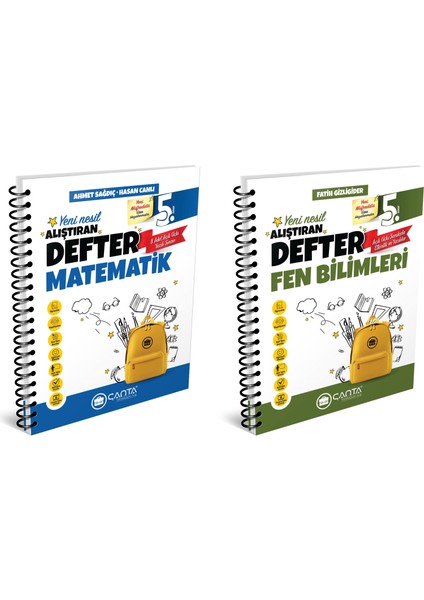 2025 5. Sınıf Matematik + Fen Bilimleri Alıştıran Defter Seti 2 Kitap