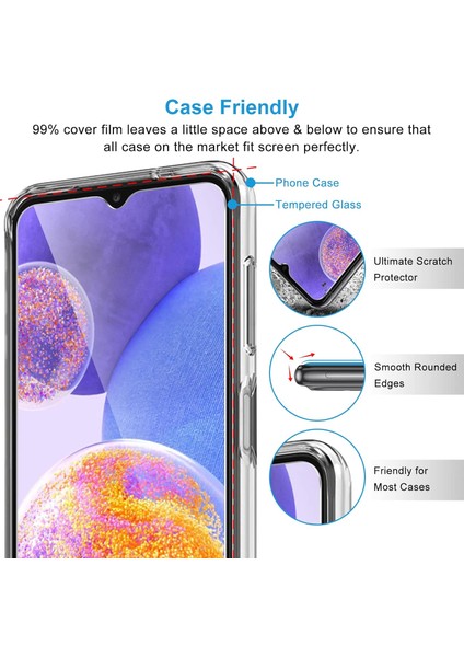 Samsung Galaxy A23 Ekran Koruyucu, Temperli Cam Hd 3'lü Paket