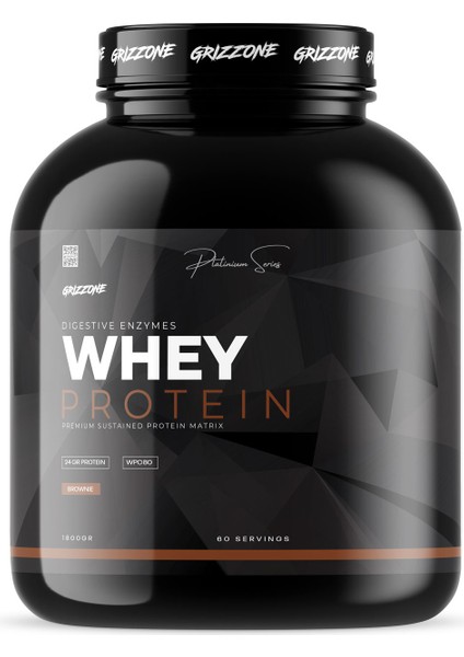 Grizzy Pro Whey Protein 1800 Gr 60 Servis Brownı Aromalı