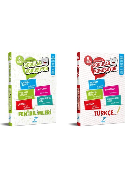2025 5. Sınıf Fen Bilimleri + Türkçe Sorular Konuşuyor Seti 2 Kitap Güncel Müfredat