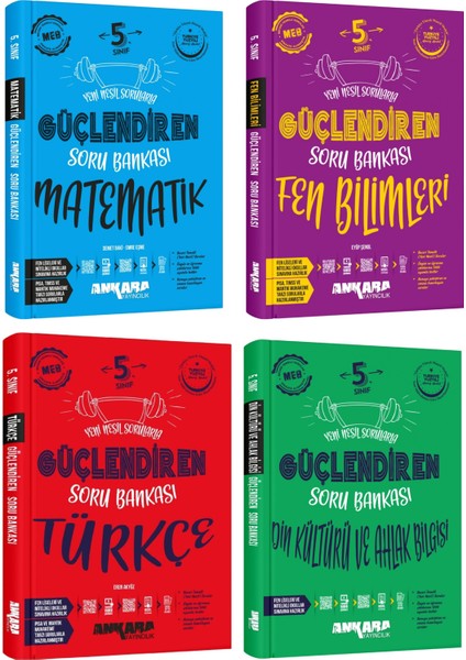 2025 5. Sınıf Matematik + Fen Bilgisi + Türkçe + Din Kültürü Güçlendiren Soru Seti 4 Kitap Güncel Müfredat