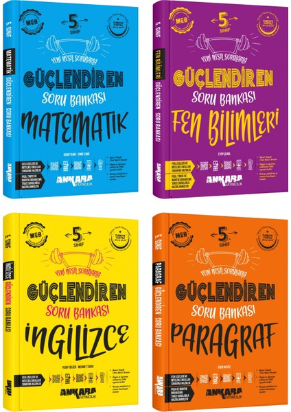 2025 5. Sınıf Matematik + Fen Bilgisi + Ingilizce + Paragraf Güçlendiren Soru Seti 4 Kitap Güncel Müfredat