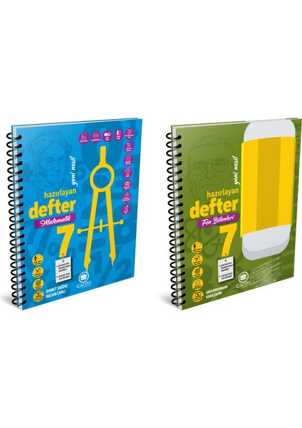 2025 7. Sınıf Matematik + Fen Bilimleri Hazırlayan Defter Seti 2 Kitap