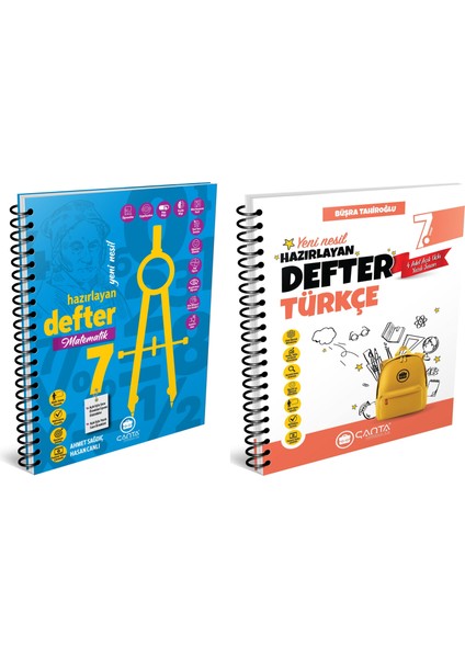 2025 7. Sınıf Matematik + Türkçe Hazırlayan Defter Seti 2 Kitap