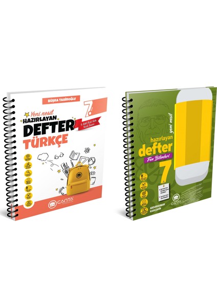 2025 7. Sınıf Türkçe + Fen Bilimleri Hazırlayan Defter Seti 2 Kitap