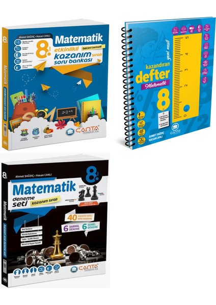 2025 8. Sınıf Lgs Matematik Etkinlikli Soru + Kazandıran Defter + Kazanım Deneme Seti 3 Kitap