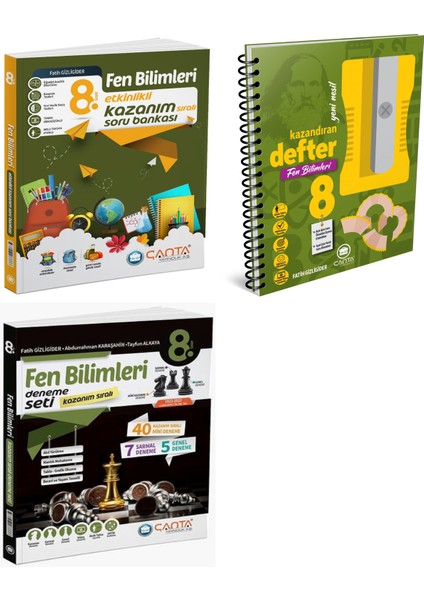 2025 8. Sınıf Lgs Fen Bilimleri Etkinlikli Soru + Kazandıran Defter + Kazanım Deneme Seti 3 Kitap