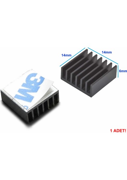 14X14X6MM Aluminyum Soğutucu Siyah M3 Yapıştırma Etiketli Raspberry Xbox Chipset Ekran Kartı Ram
