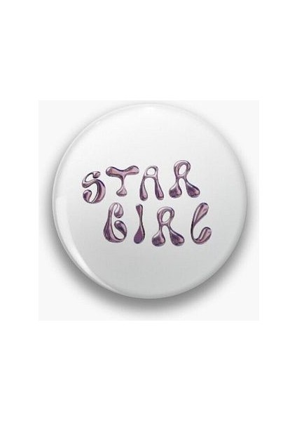 Major Selection Stargirl Yazılı Y2K Chrome Grunge Chrome Temalı Rozet