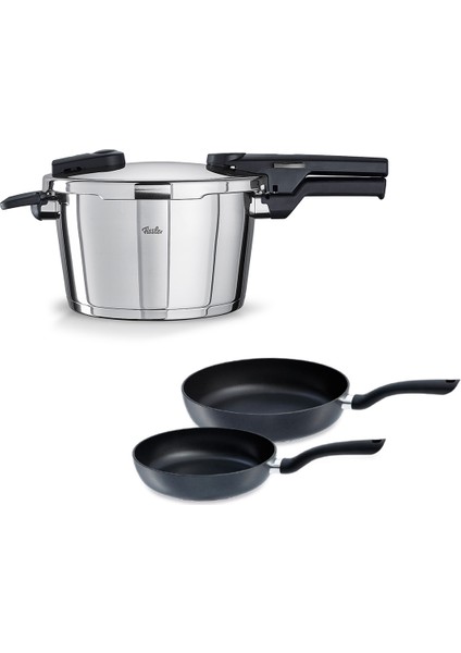 Vitaquick Glossy 4,5 Litre Düdüklü Tencere + Tava Set
