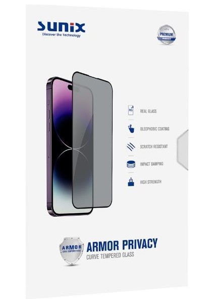 Iphone 15 Pro Max Ile Uyumlu Darbeye Dayanıklı Armor Hayalet Ekran Koruyucu Cam