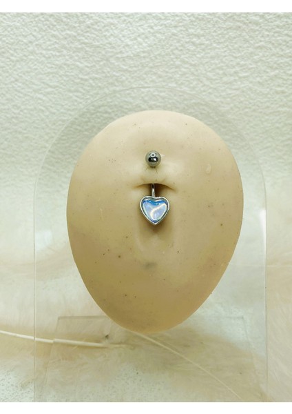 Cerrahi Çelik Gümüş Rengi Göbek Piercing Küpe