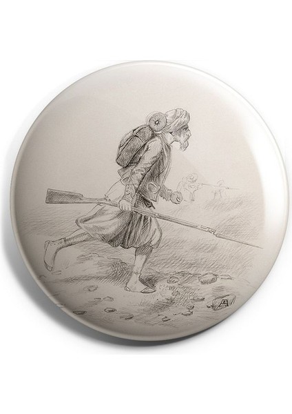 Major Selection Bir Türk Savaşçı 1886 Iğneli Çanta Rozeti