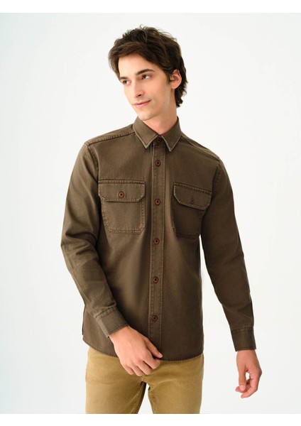 Erkek Gömlek Koyu Haki LF2037426