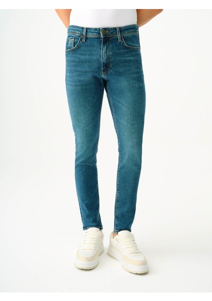 Erkek Jean Pantolon Petrol LF2037021 Justin Skinny